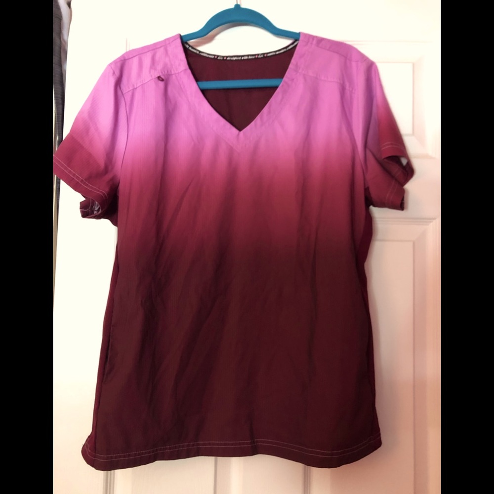 Large Koi ombré scrub top